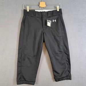 Under Armour Womens Vanish Softball Pant Black 1356903 Small Fitted Cropped